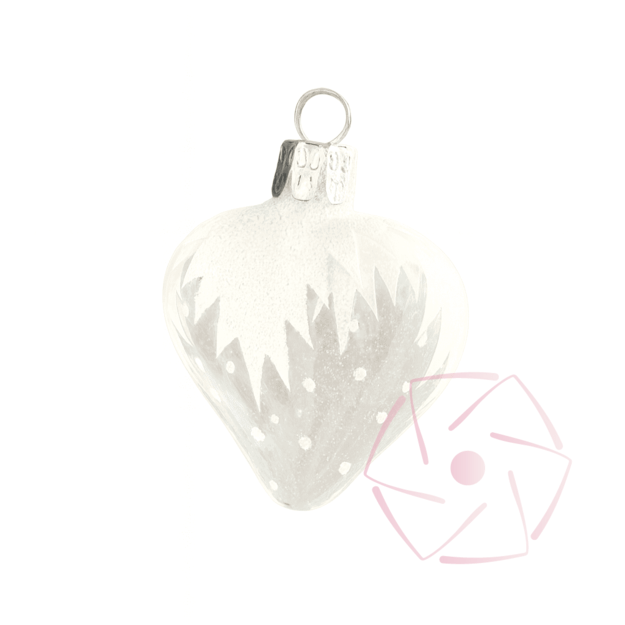 Stiklinis žaisliukas širdelė „Žiemos šerkšnas“