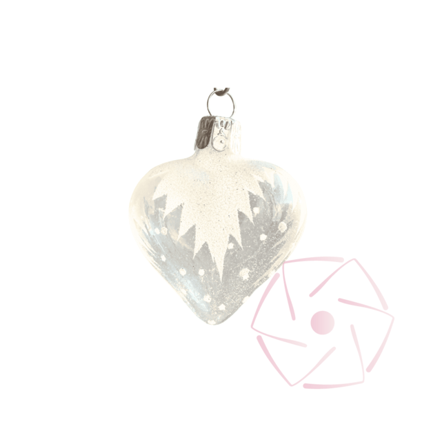 Stiklinis žaisliukas širdelė „Žiemos šerkšnas“ 1