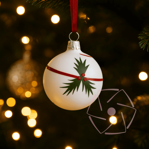 Stiklinis burbulas „Kalėdų vainikėlis“ 2