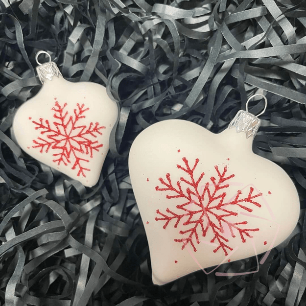 Stiklinių žaisliukų rinkinys "DVI ŠIRDELĖS"